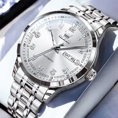 OLEVS 7077 Arabic Numeral Dual Calendar Automatic Watch For Men
