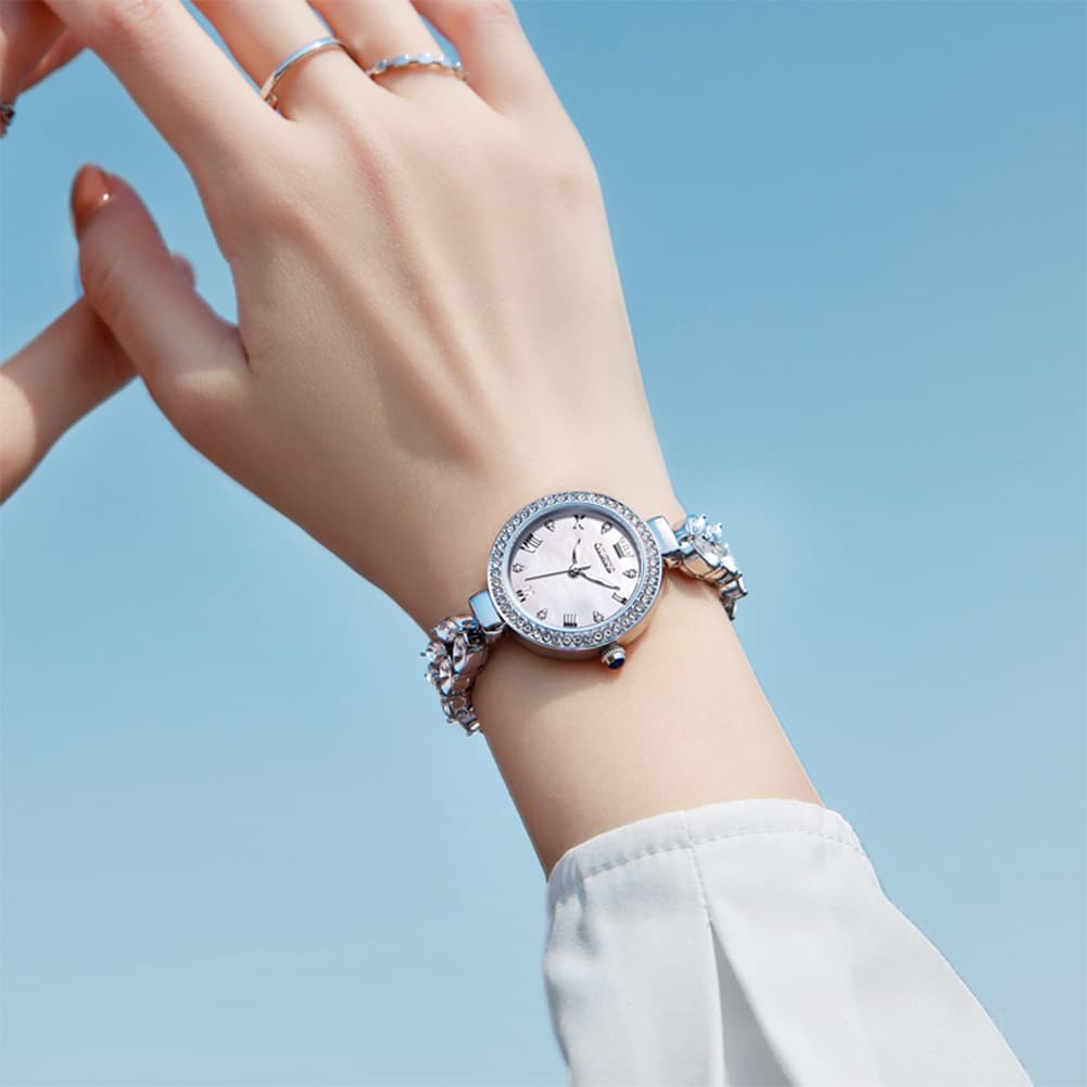 OLEVS 9971 Mermaid Bracelet Crystal Quartz Watch for Women
