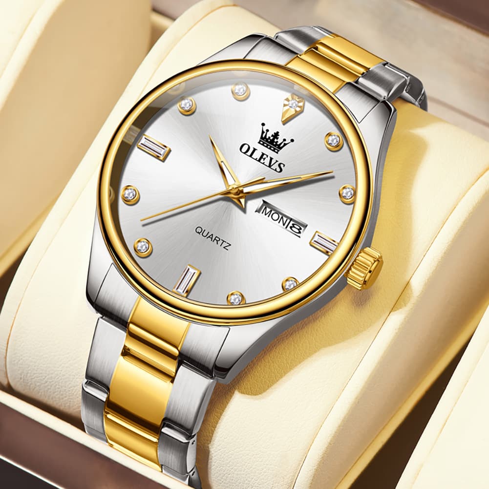 OLEVS 3621 Minimalist Diamond Quartz Watch for Men