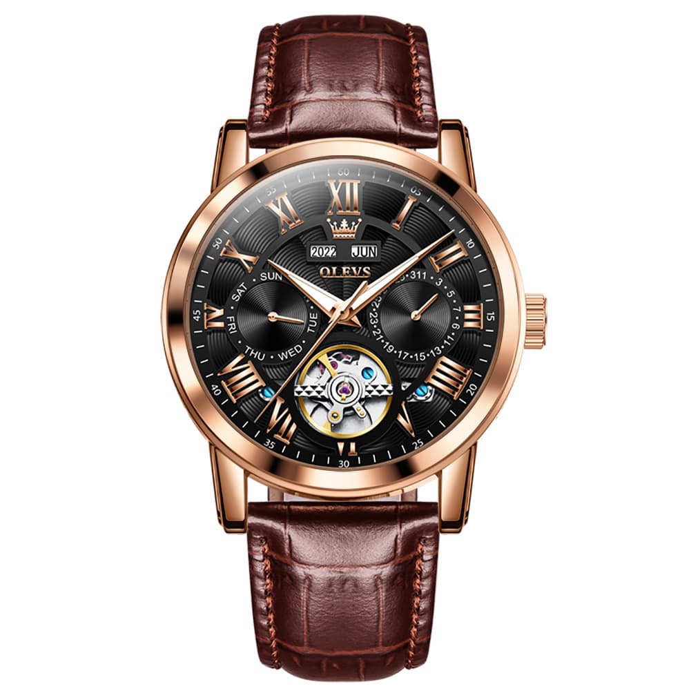 OLEVS 6668 Stainless Steel Mechanical Multifunction Watch for Men
