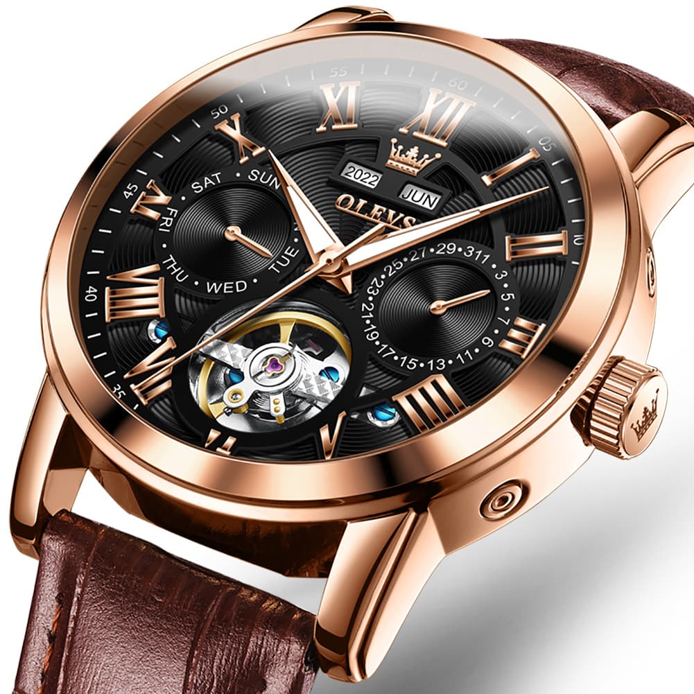OLEVS 6668 Stainless Steel Mechanical Multifunction Watch for Men