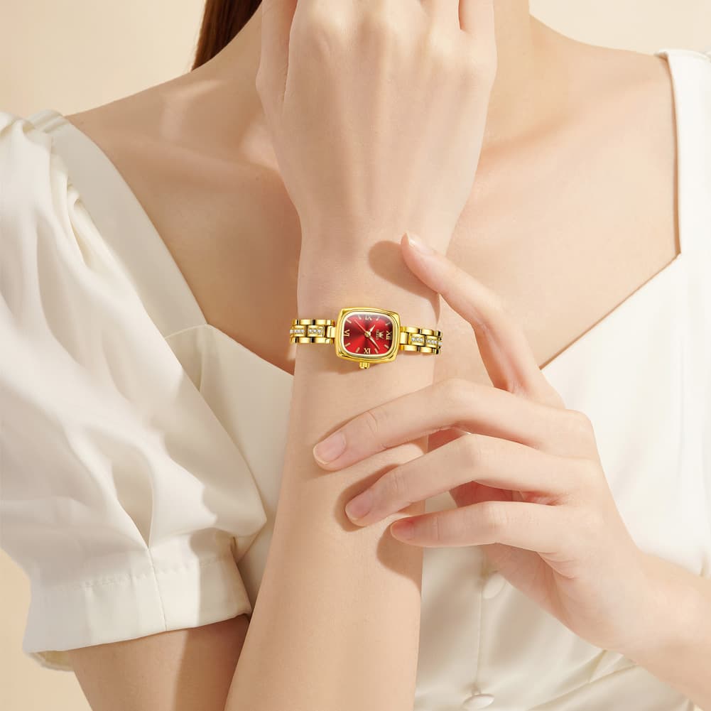 OLEVS 3695 Petite Crystal Bracelet Quartz Womens Watch