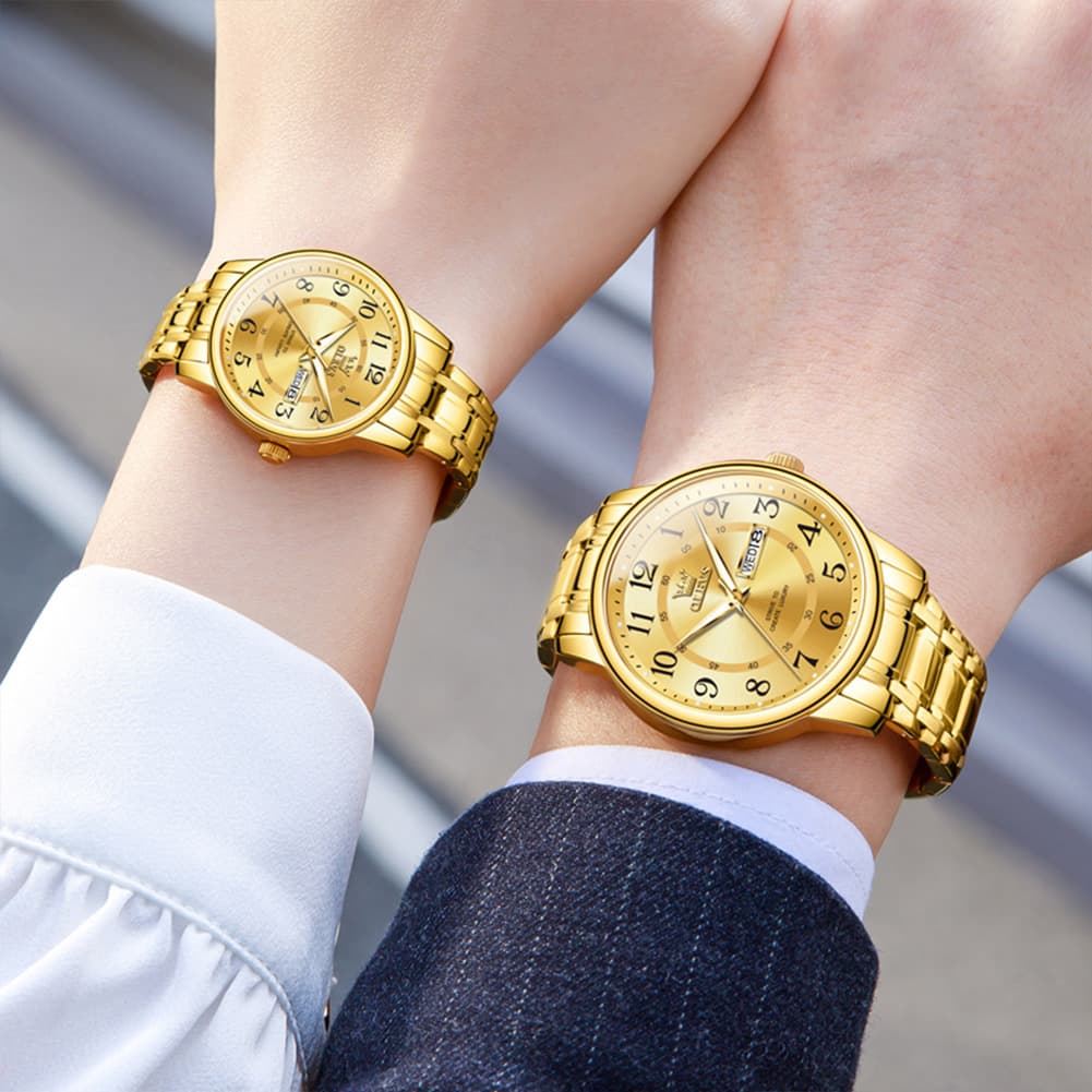 OLEVS 2891 Classic Digital Dial Couples Watch Set for Men Women