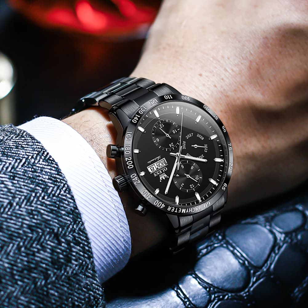 OLEVS 6683 Multifunction Automatic Steel Watch for Men