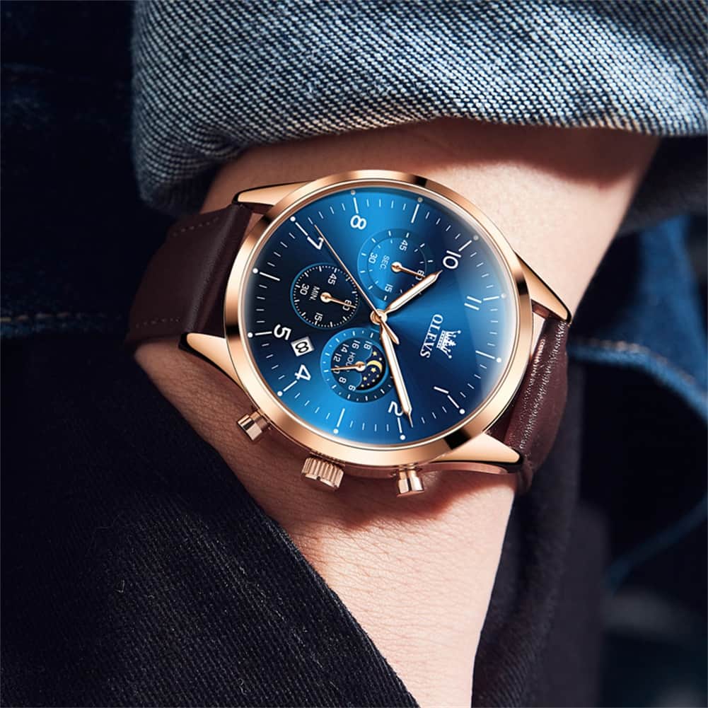 OLEVS 2882 Luxury Moon Phase Chronograph Watch for Men