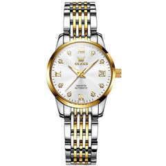 OLEVS 6673 Diamond Automatic Stainless Steel Watch for Women