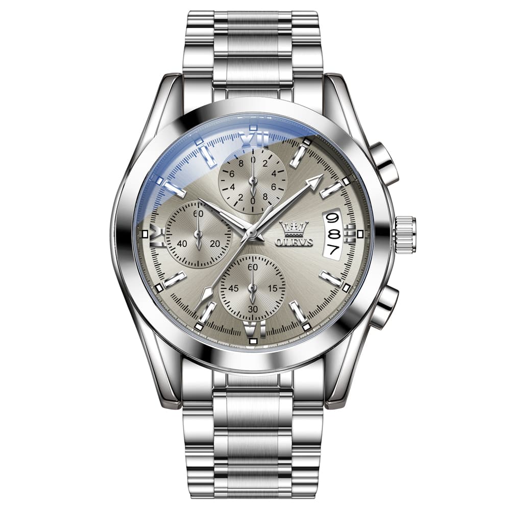 OLEVS 2987 Stainless Steel Chronograph Quartz Watch for Men