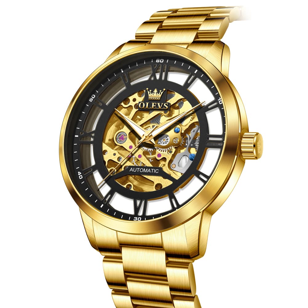 OLEVS 6728 Automatic Skeleton Mechanical Watch For Men