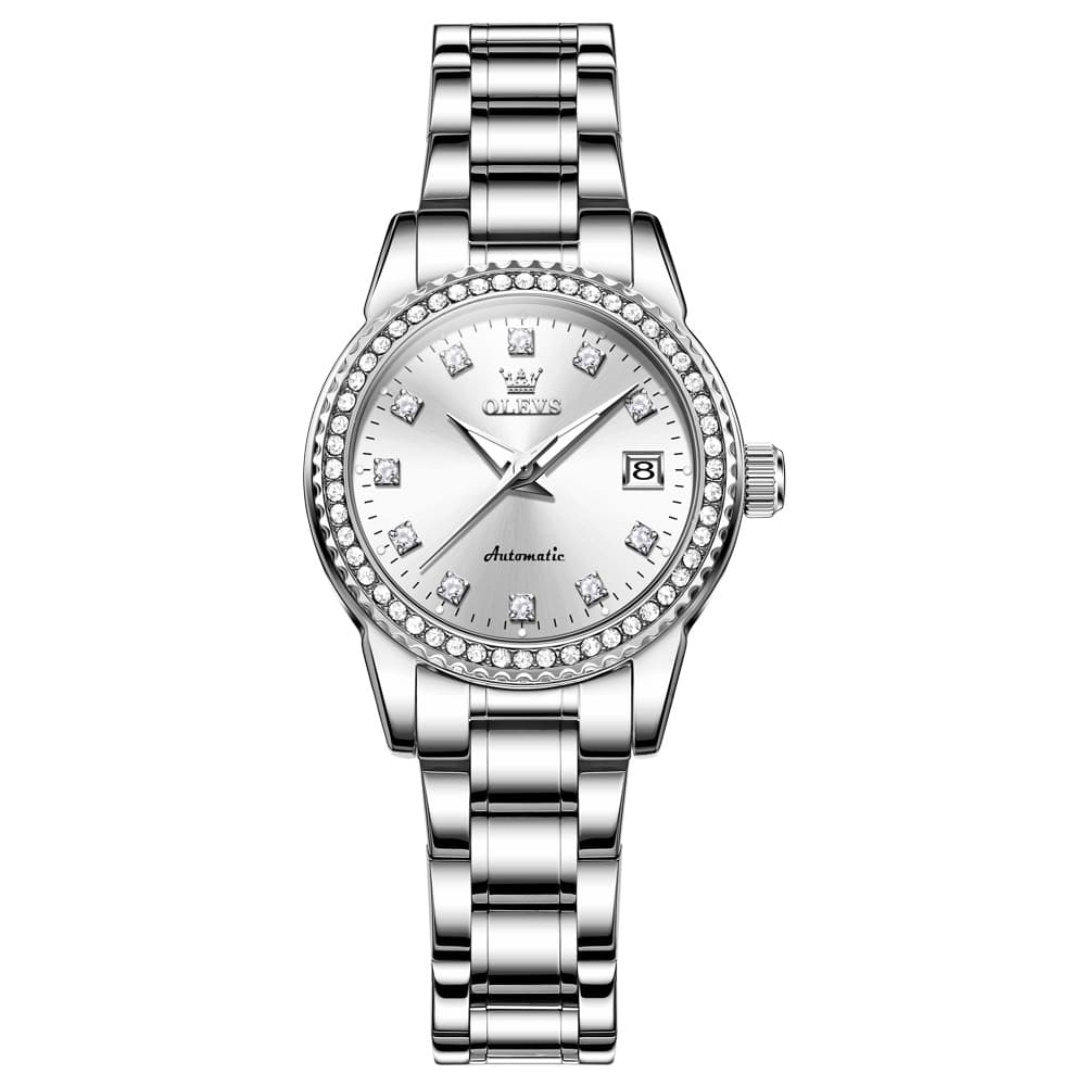 OLEVS 7003N Diamond Bezel Date Mechanical Watch for Women