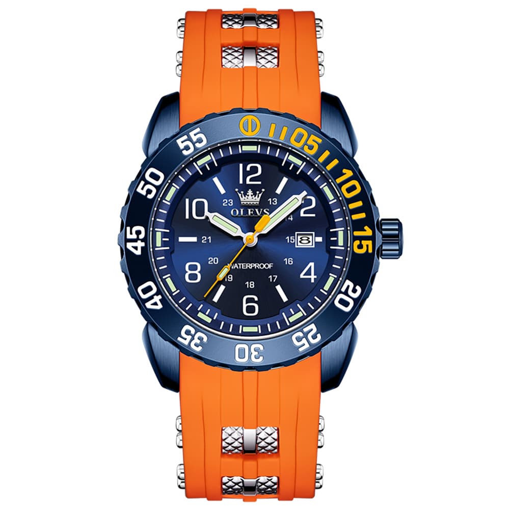 OLEVS 3688 Sport Silicone Quartz Luminous Mens Watch