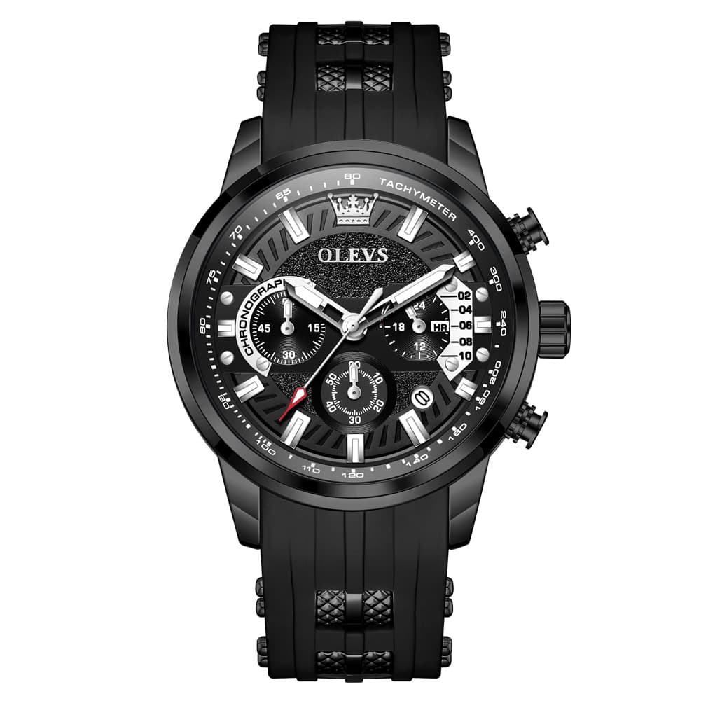 OLEVS 3690 Chronograph Silicone Mens Watch Multifunctional