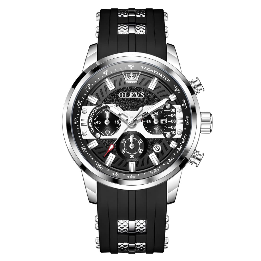 OLEVS 3690 Chronograph Silicone Mens Watch Multifunctional