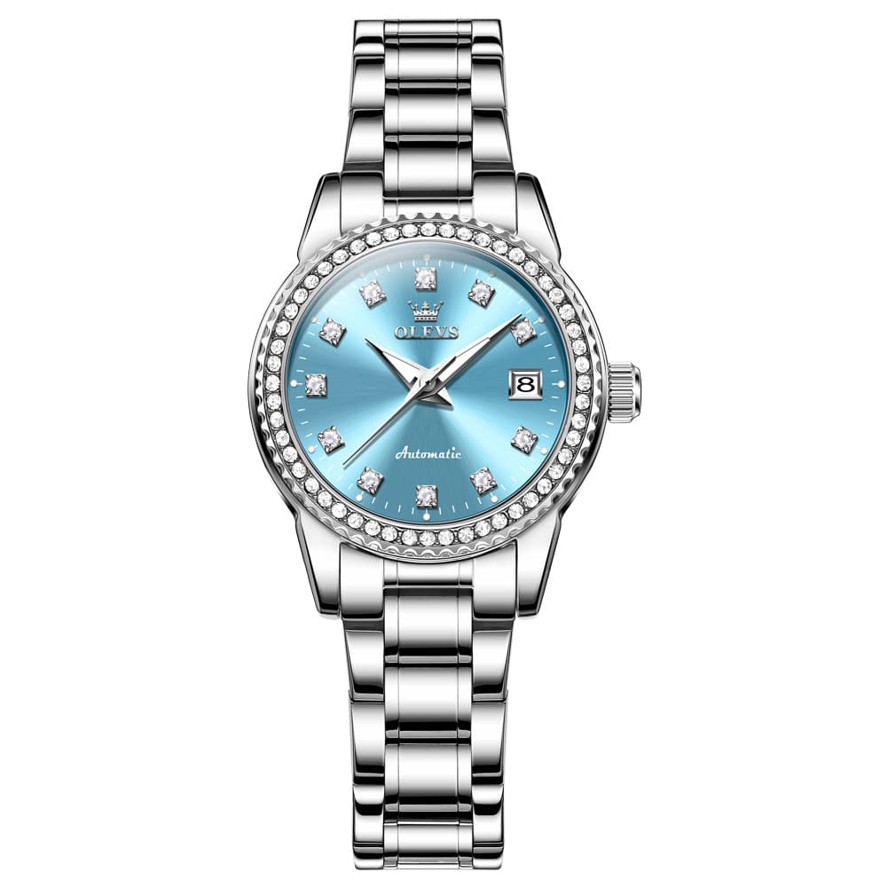 OLEVS 7003N Diamond Bezel Date Mechanical Watch for Women