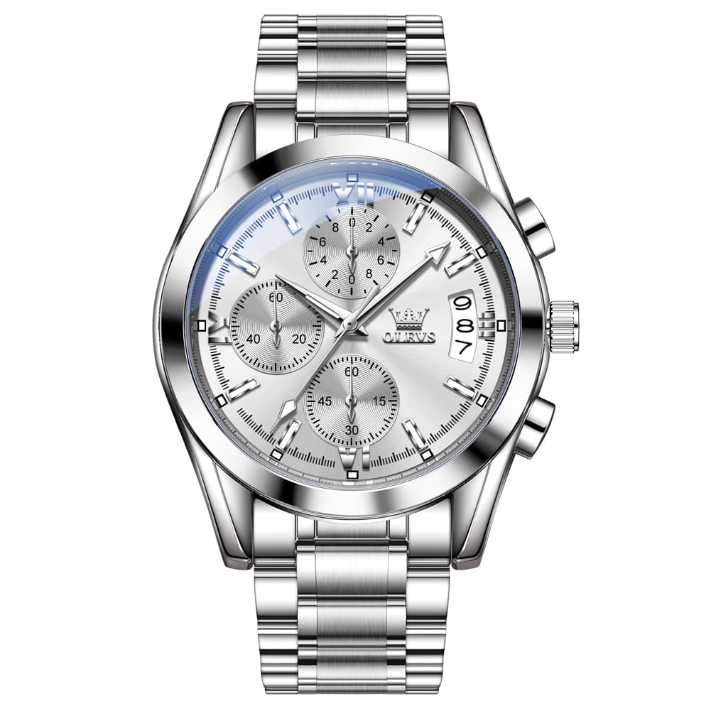 OLEVS 2987 Stainless Steel Chronograph Quartz Watch for Men