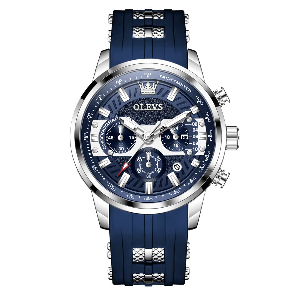 OLEVS 3690 Chronograph Silicone Mens Watch Multifunctional