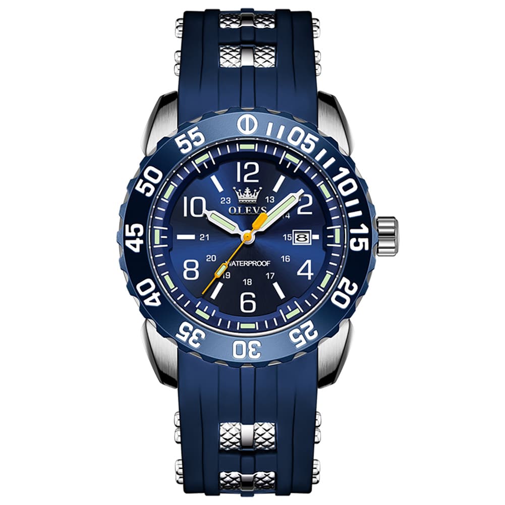 OLEVS 3688 Sport Silicone Quartz Luminous Mens Watch