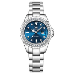 OLEVS 9945 Diamond Bezel Date Display Quartz Watch for Women