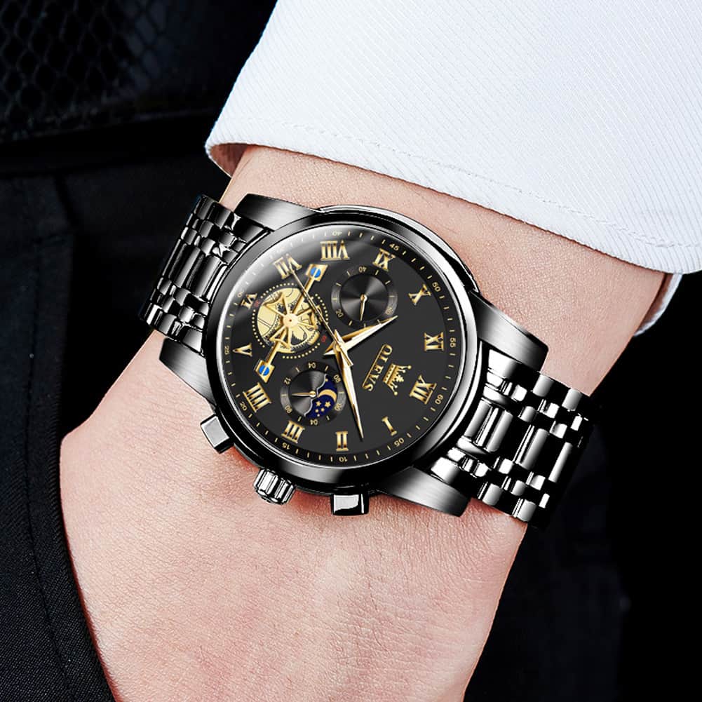 OLEVS 2859 Luxury Moon Phase Chronograph Quartz Watch for Men
