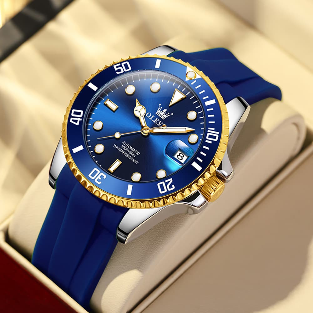 OLEVS 6650 Silicone Automatic Mechanical Dive Watch for Men