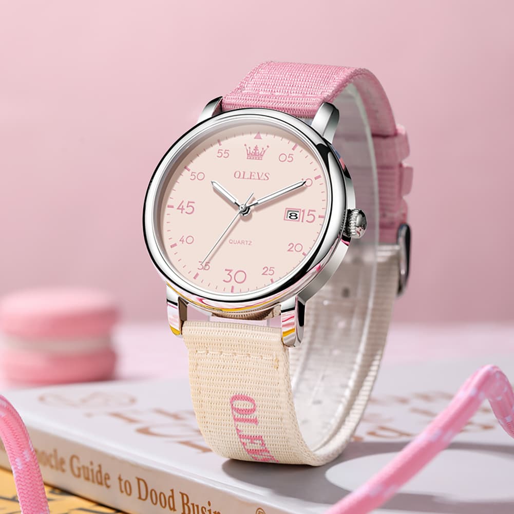 OLEVS 2997 Nylon Strap American Vintage Quartz Watch for Men and Women