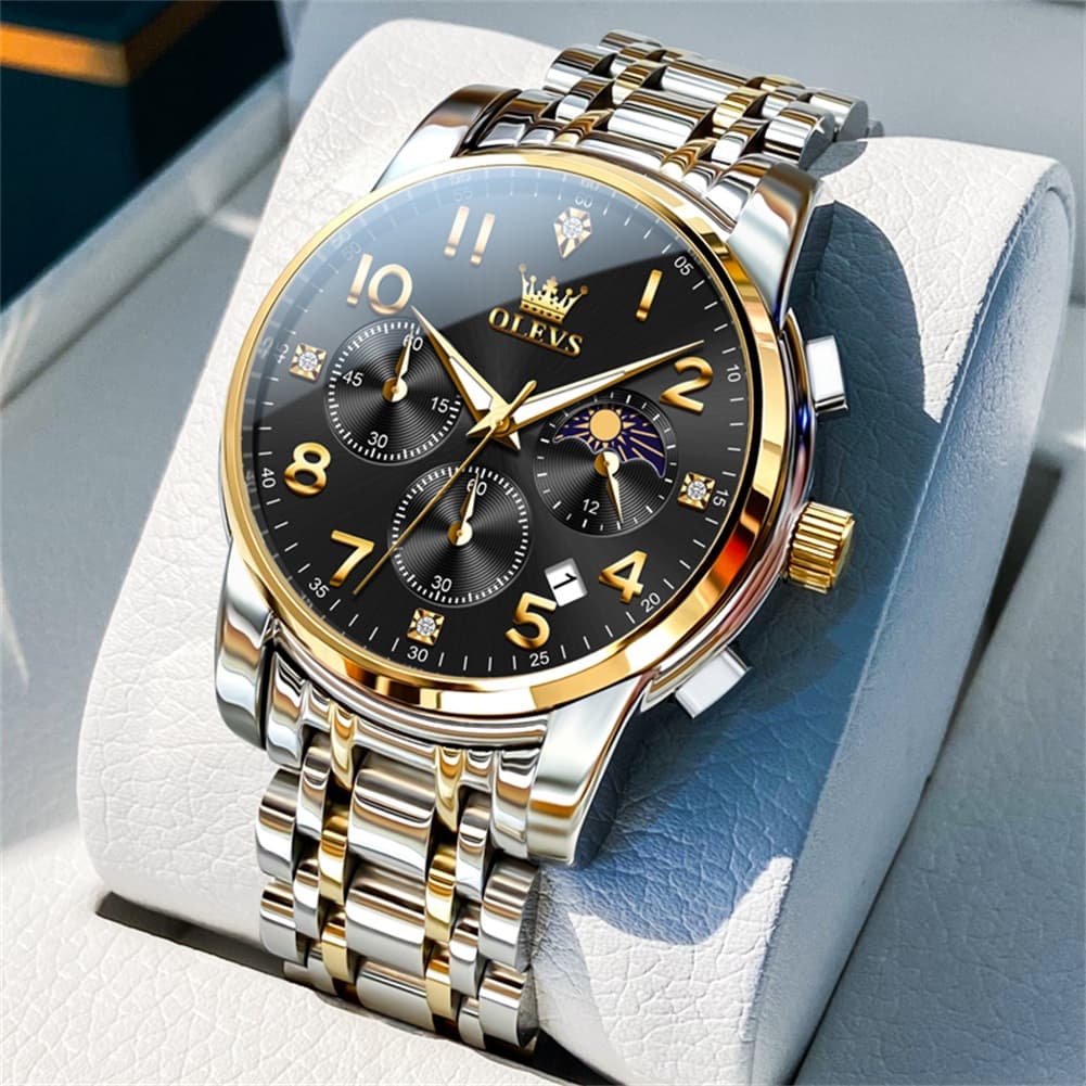 OLEVS 3628 Multifunction Moon Phase Quartz Watch for Men