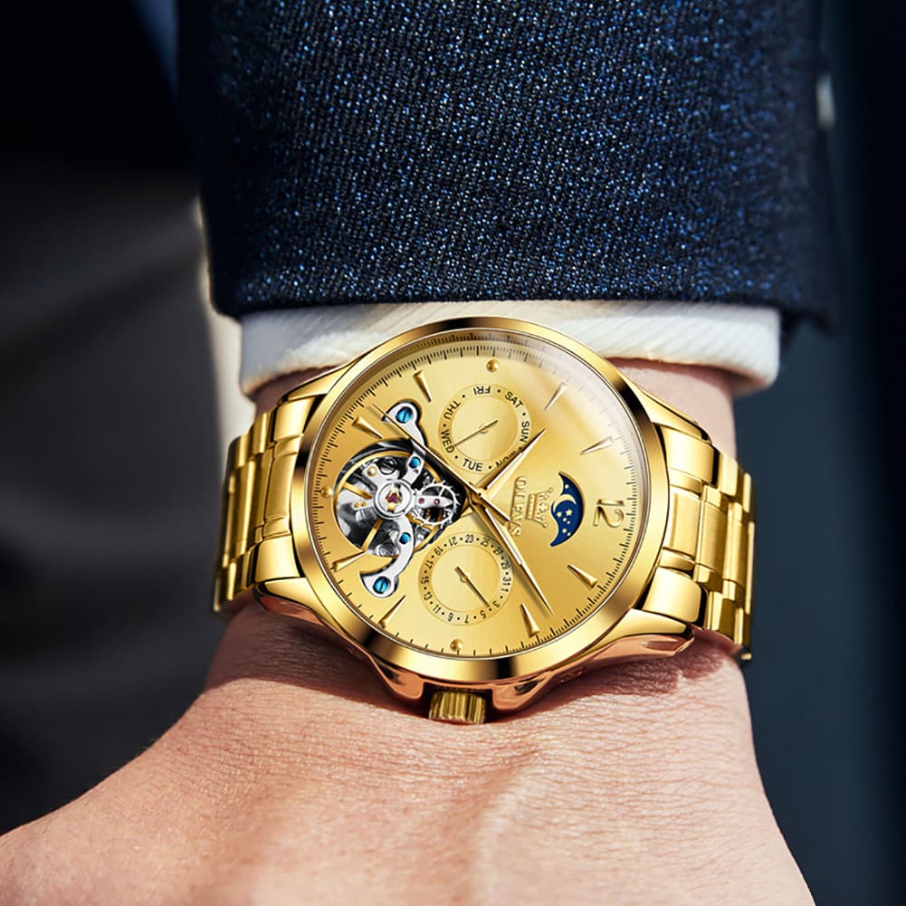 OLEVS 6663 Automatic Mechanical Moon Phase Watch for Men