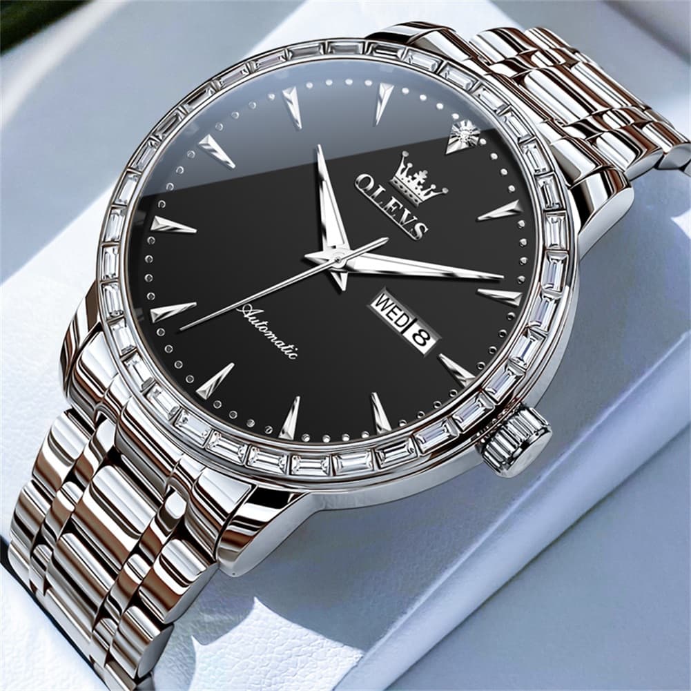 OLEVS 7019 Diamond Bezel Automatic Mechanical Watch For Men