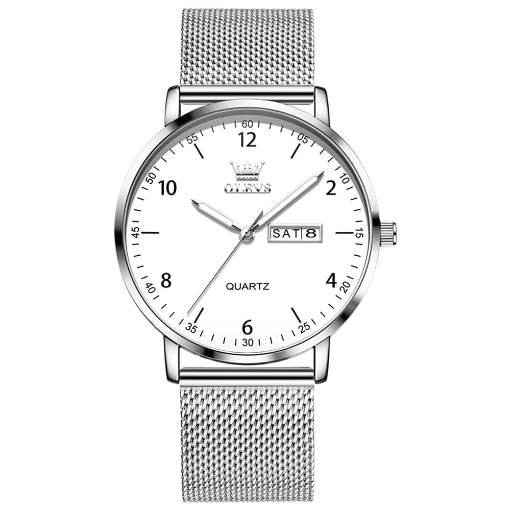 OLEVS 2996 Milanese Steel Minimalist Quartz Watch for Men