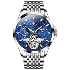 OLEVS 6705 Starry Sky Earth Tourbillon Automatic Mechanical Watch For Men