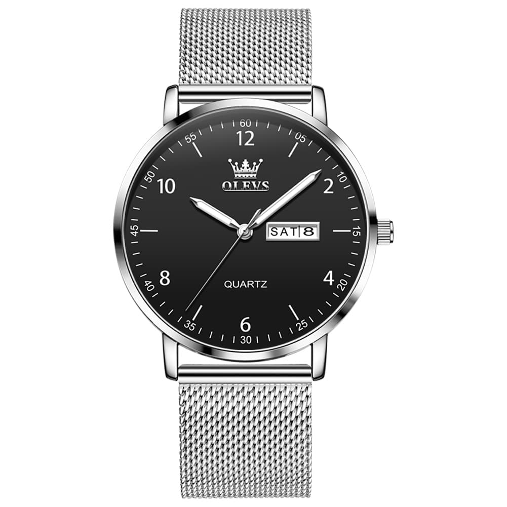 OLEVS 2996 Milanese Steel Minimalist Quartz Watch for Men