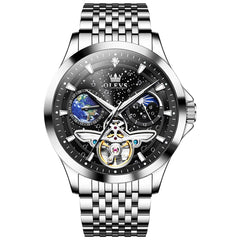 OLEVS 6705 Starry Sky Earth Tourbillon Automatic Mechanical Watch For Men