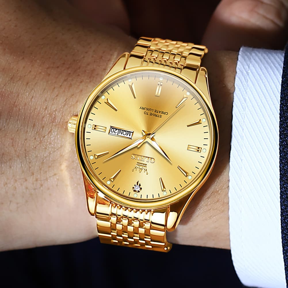 OLEVS 2929 Minimalist Day Date Quartz Watch for Men