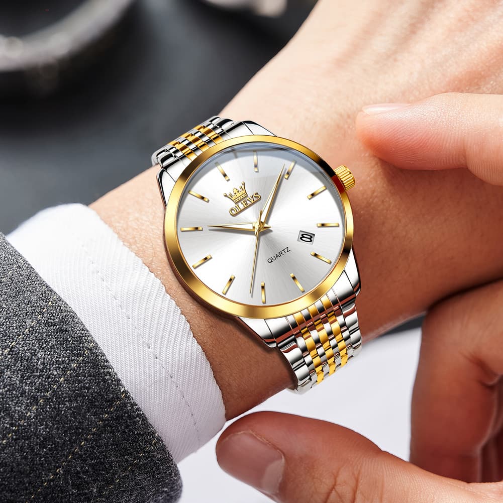 OLEVS 2907 Minimalist Ultra Thin Quartz Watch for Men