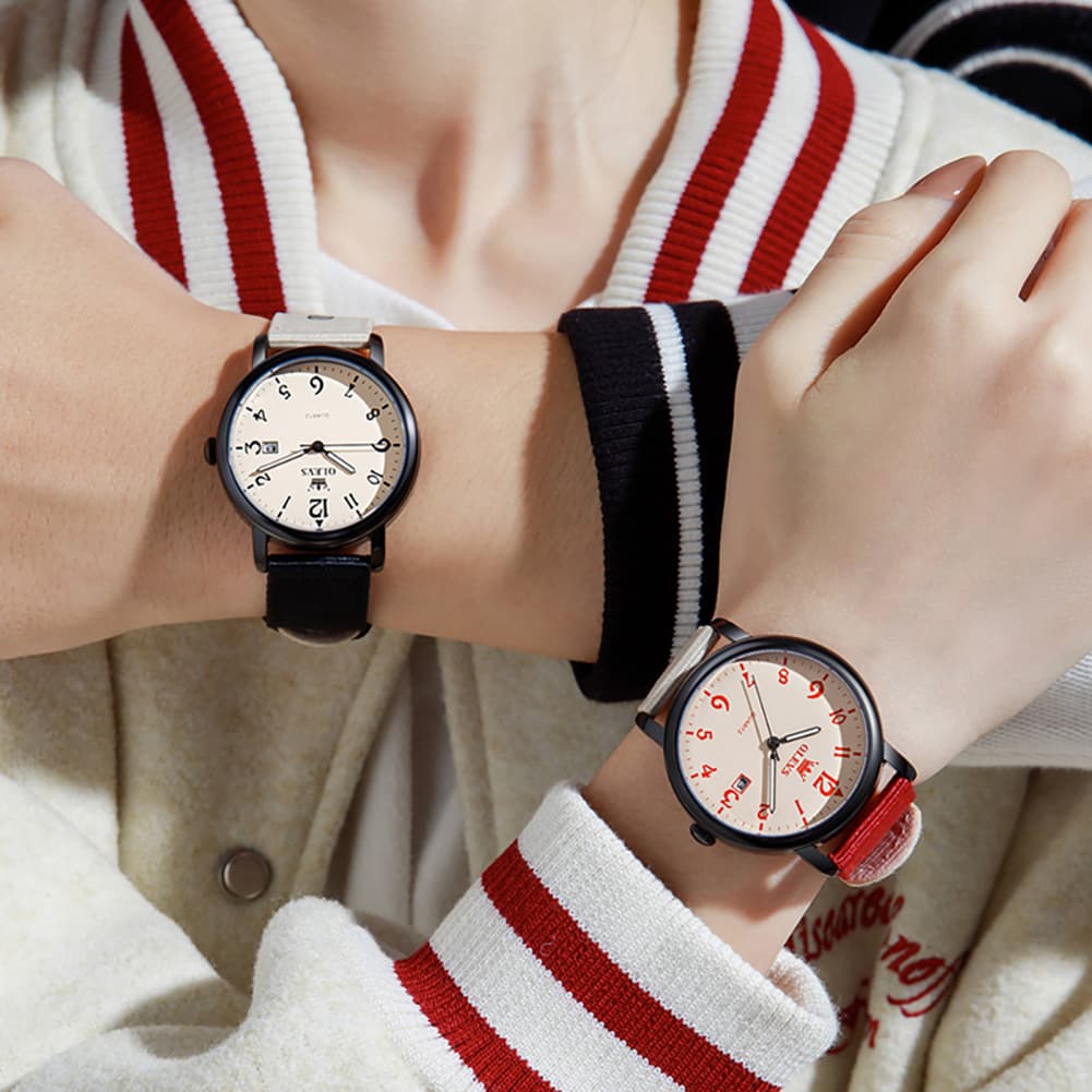 OLEVS 2991 Nylon Strap Casual Retro Quartz Watch for Men and Women