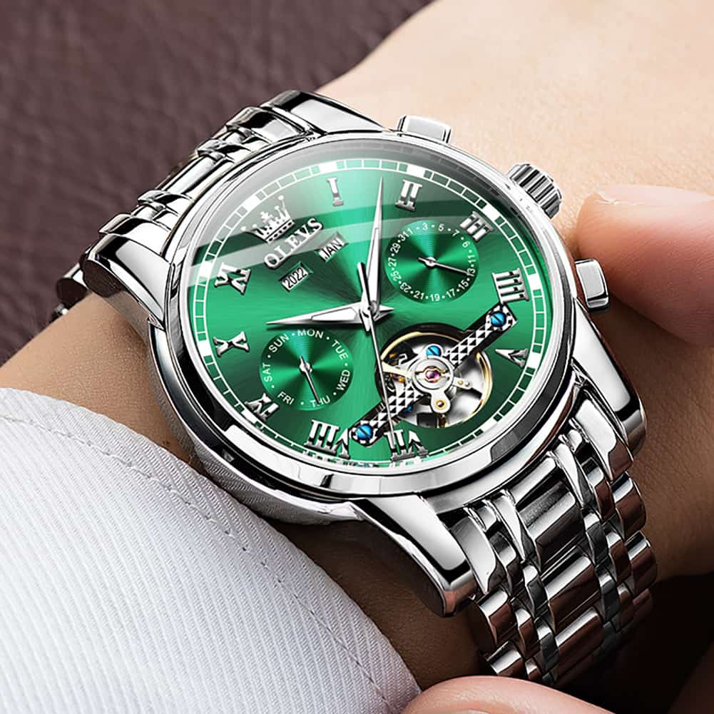 OLEVS 6607 Classic Open Heart Automatic Mechanical Watch for Men