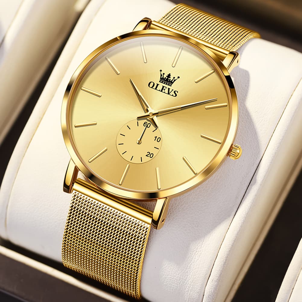 OLEVS 9954 Ultra Thin Milanese Mesh Quartz Watch for Men