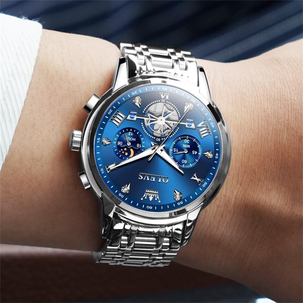 OLEVS 2856 Luxury Moon Phase Chronograph Quartz Watch for Men