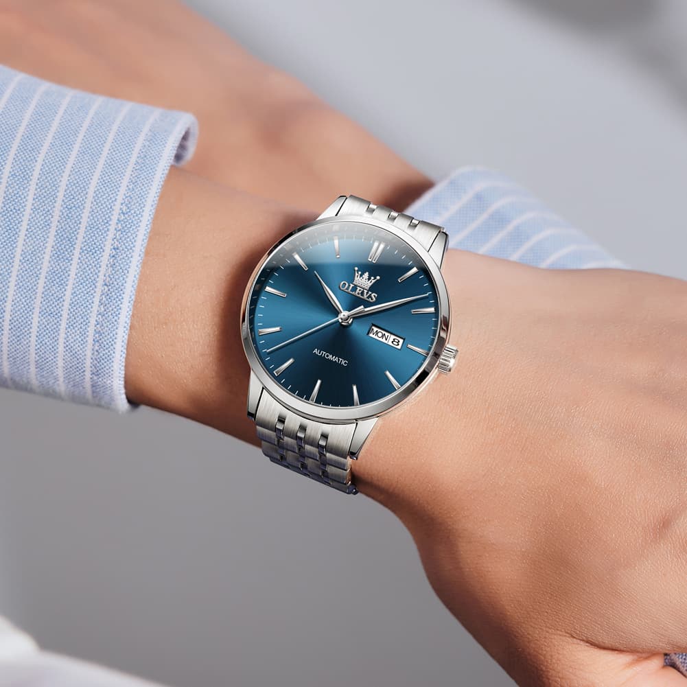 OLEVS 7048 Minimalist Dual Calendar Automatic Watch For Men