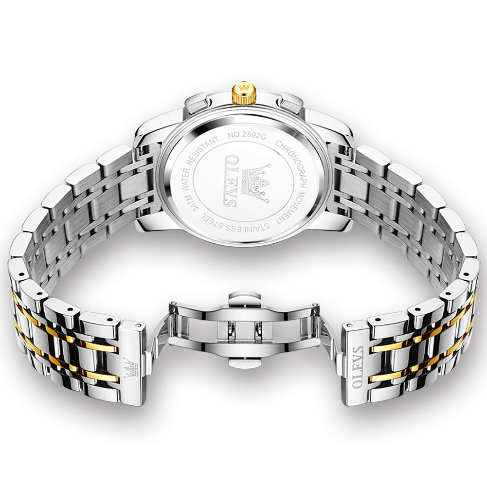 OLEVS 2892 Steel Chronograph Quartz Watch for Men
