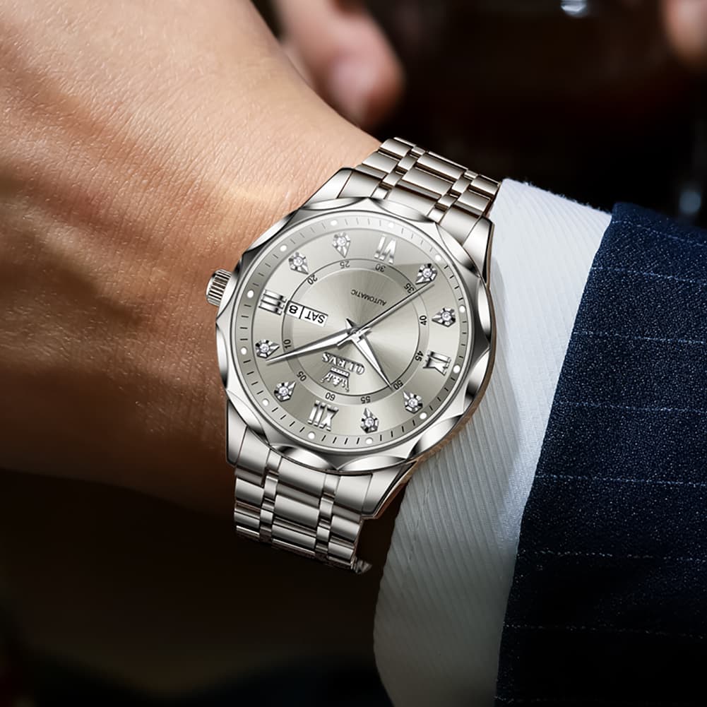 OLEVS 6727 Automatic Mechanical Diamond Watch For Men