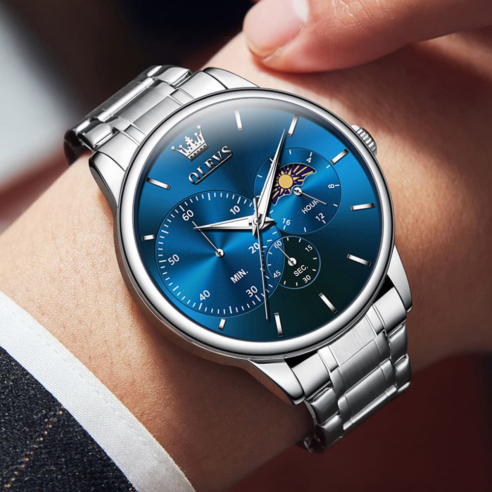 OLEVS 2936 Chronograph Moon Phase Quartz Watch for Men