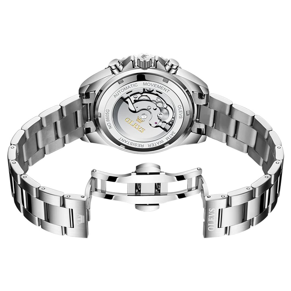 OLEVS 6605 Classic Open Heart Automatic Dive Style Watch for Men