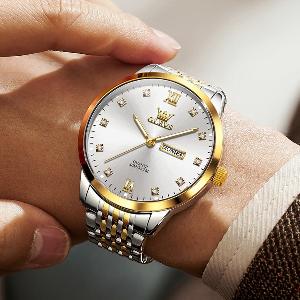 OLEVS 2943 Ultra Thin Diamond Dial Quartz Watch for Men