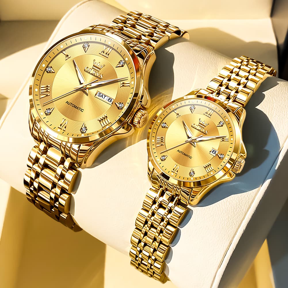 OLEVS 6702 Diamond Automatic Mechanical Watch For Couples