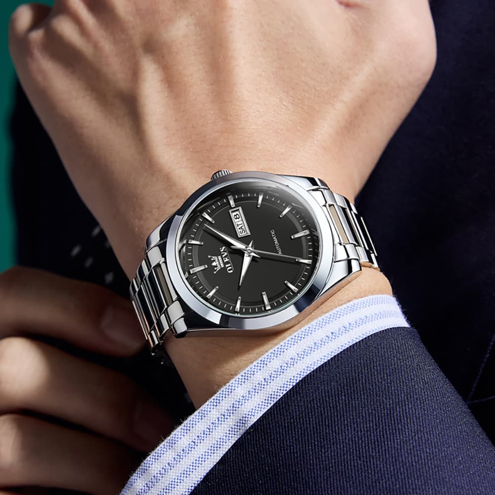 OLEVS 7090 Classic Dual Calendar Automatic Watch For Men