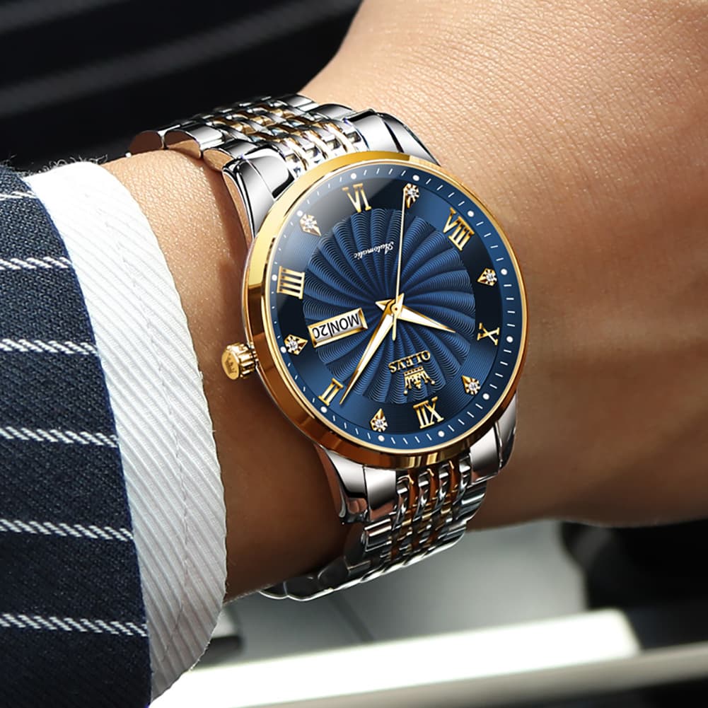 OLEVS 6630 Sunburst Dial Mechanical Watch for Men