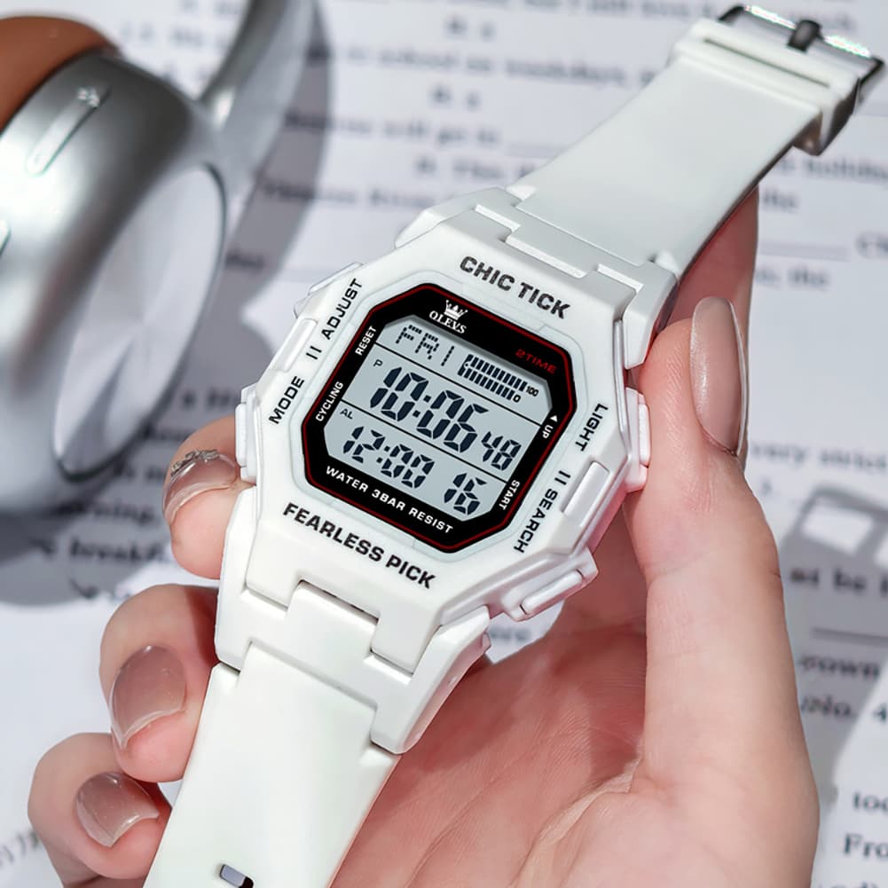 OLEVS 1119 Classic Retro Octagon Digital Sport Watch Unisex