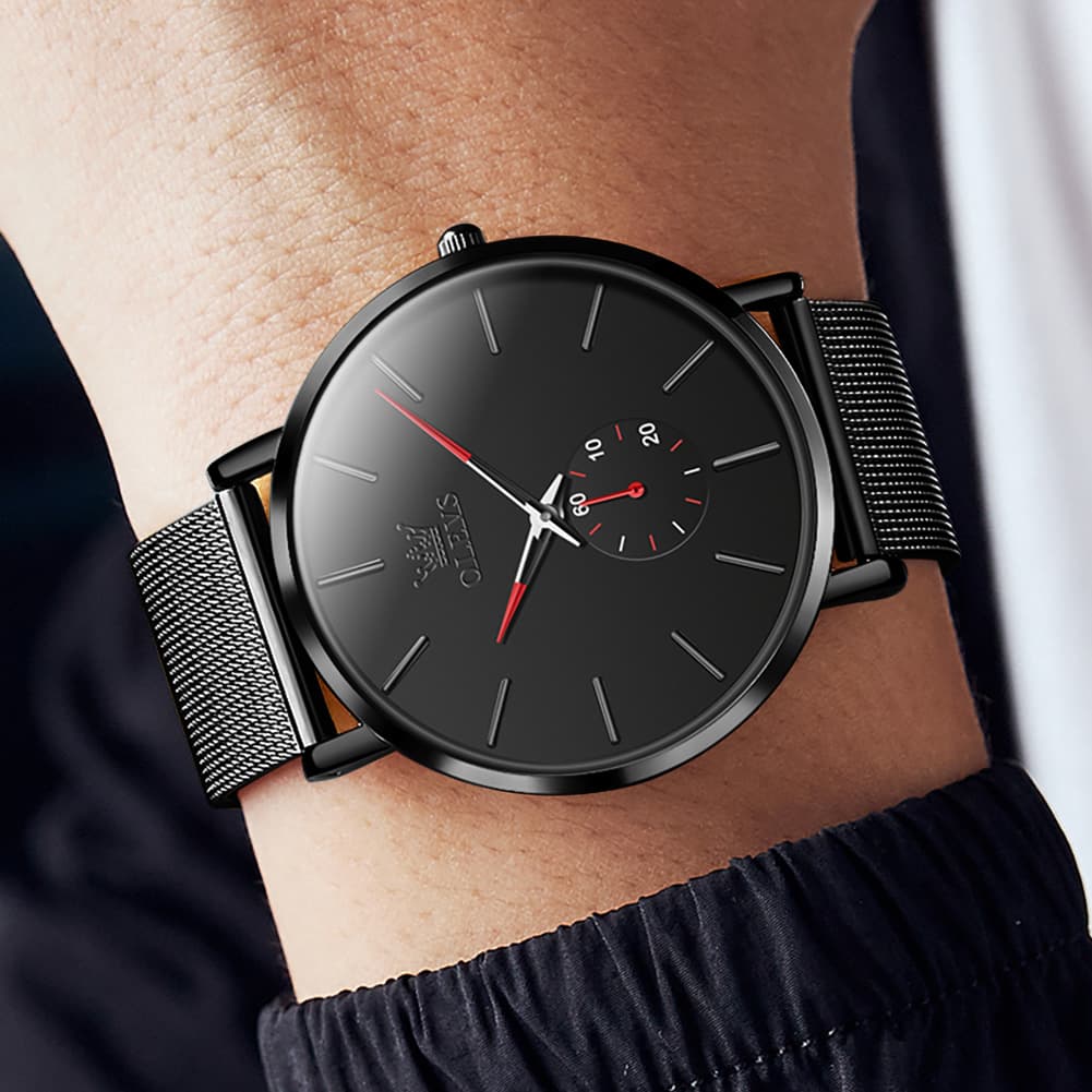 OLEVS 9954 Ultra Thin Milanese Mesh Quartz Watch for Men