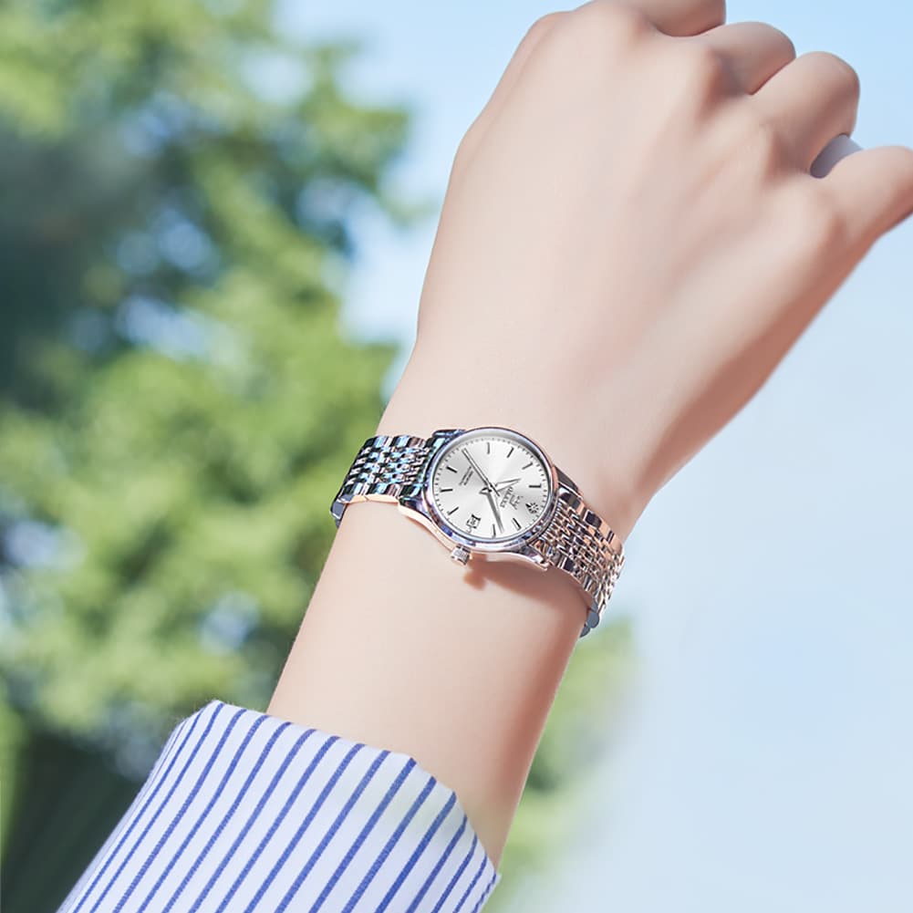 OLEVS 6635 Stainless Steel Automatic Mechanical Watch for Women