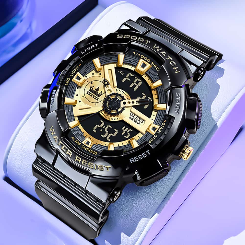 OLEVS 1102 Rugged Dual Display Digital Sport Watch for Men